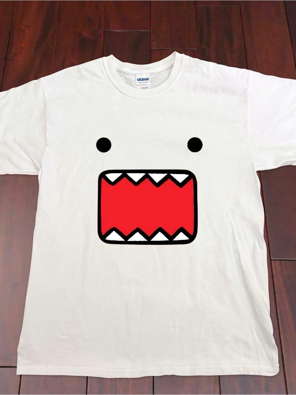 Domo Face Graphic Tshirt Y2K Japanese Mascot Retro White Tee Size S-XL